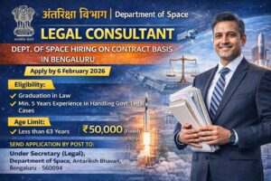 ISRO Hiring 2026 Legal Consultant on Contract Basis in Bengaluru Apply by 6 February 2026