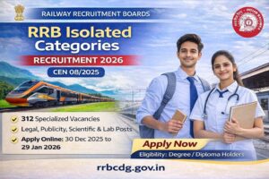 RRB Recruitment 2026 Isolated Categories Apply Online for 312 Posts