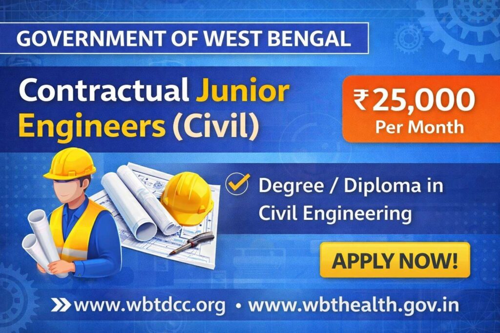 WBTDCC Recruitment 2026 Apply for Contractual Junior Engineer Posts