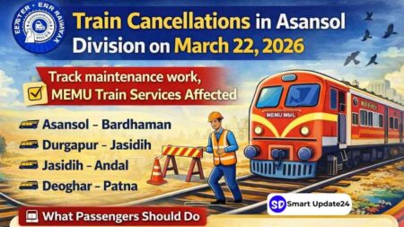 Asansol Division Train Cancellation List on March 22, 2026 (Official Notice) Full List of Affected Trains