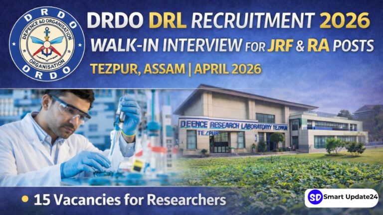DRDO DRL Recruitment 2026 | Walk-in Interview for JRF and RA Posts, Salary up to ₹67,000 DRDO DRL Recruitment 2026 Walk-in Interview for JRF and RA Posts, Salary up to ₹67,000