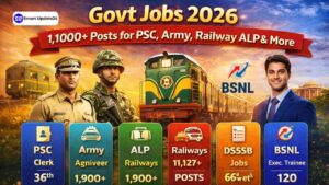 Govt Jobs 2026 PSC, Army, Railway ALP 11000+ Posts, BSNL and More Recruitment List