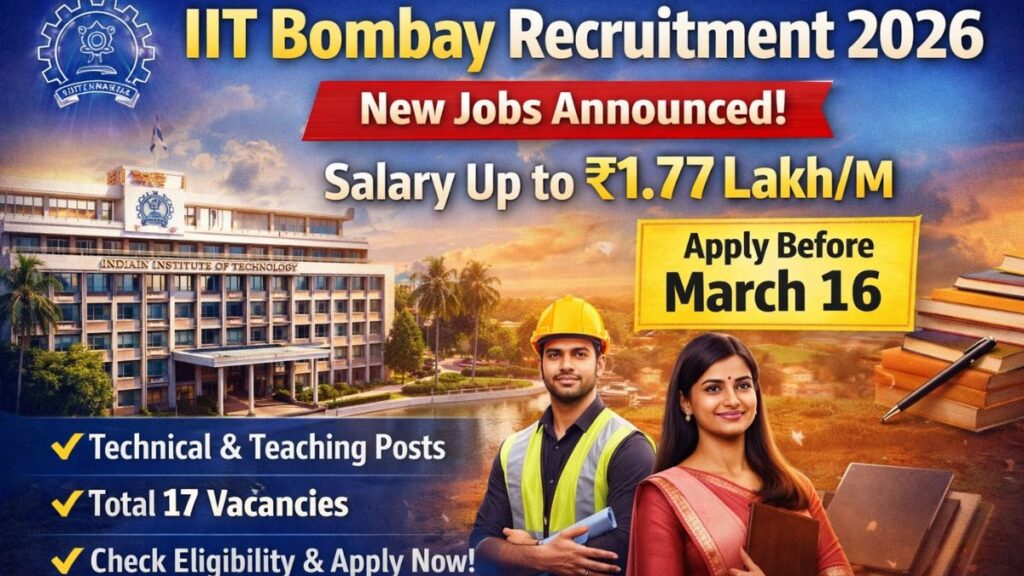IIT Bombay Recruitment 2026 Salary Up to ₹1.77 Lakh – Check Eligibility