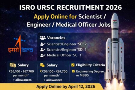 ISRO URSC Recruitment 2026 Apply Online for ScientistEngineerMedical Officer Jobs