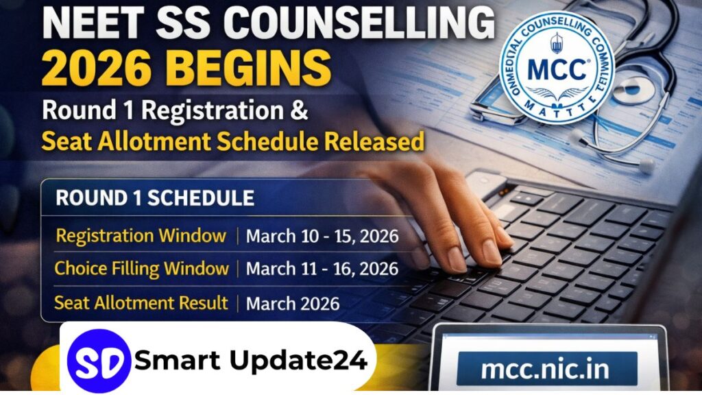 NEET SS Counselling Begins 2026 MCC Releases Round 1 Registration, Choice Filling and Seat Allotment Schedule