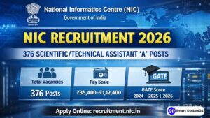 NIC Recruitment 2026 Apply Online -376 Vacancy, For Scientific & Technical Assistant ‘A’ Posts (Announced)