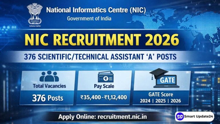 NIC Recruitment 2026 Apply Online -376 Vacancy, For Scientific & Technical Assistant ‘A’ Posts (Announced)