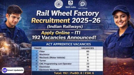Rail Wheel Factory Recruitment 2025–26 Apply Online –ITI, 192 Vacancies Announced, Check Eligibility, Last Date