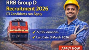 Railway RRB Group D Recruitment 2026 22,195 Vacancy –Last date March 3, 2026