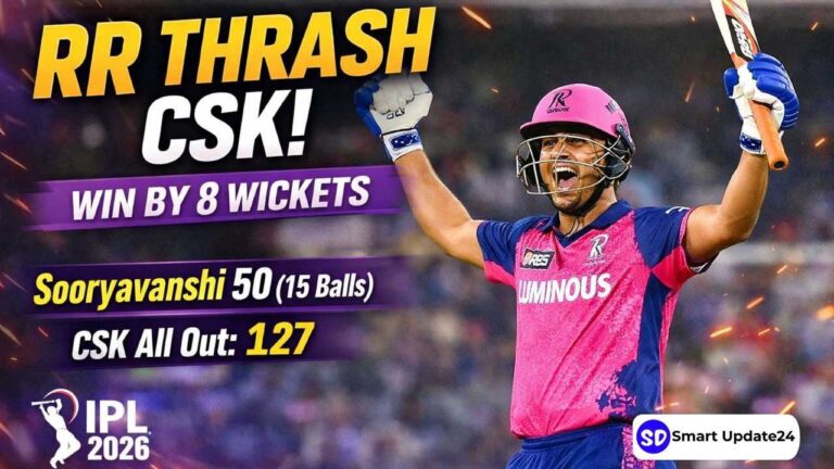 Rajasthan Royals Crush CSK by 8 Wickets in IPL 2026 Rajasthan Royals Crush CSK
