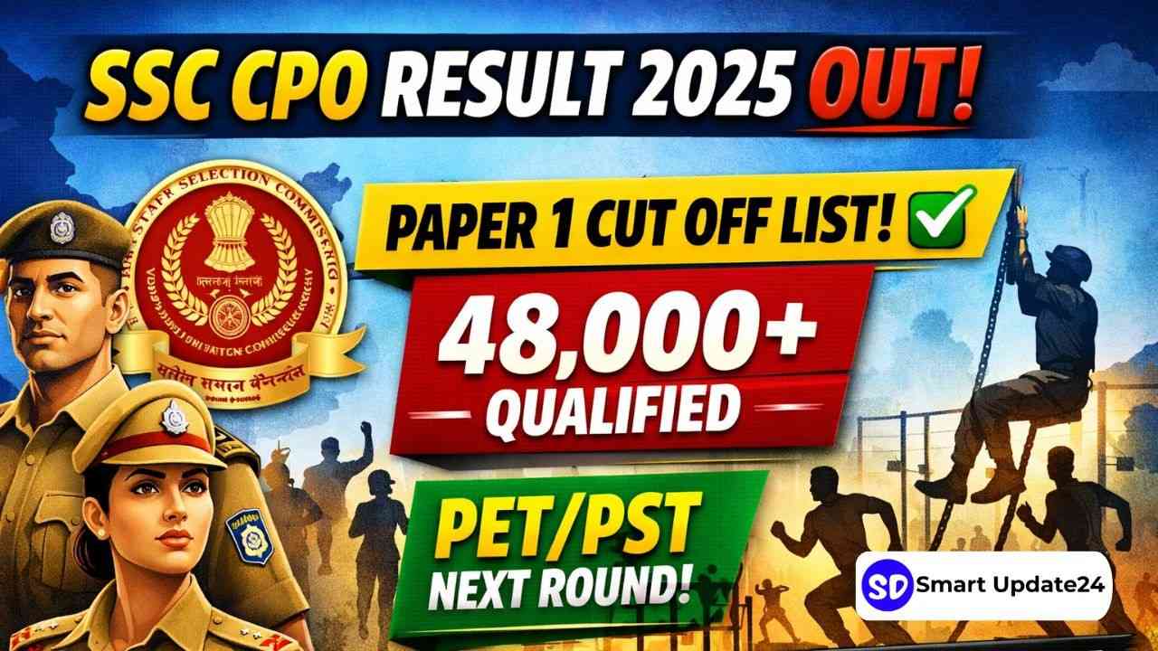 SSC CPO Result 2025 Out Now: Check Paper 1 Cut Off, 48,000+ Qualified for PET/PST SSC CPO Result 2025