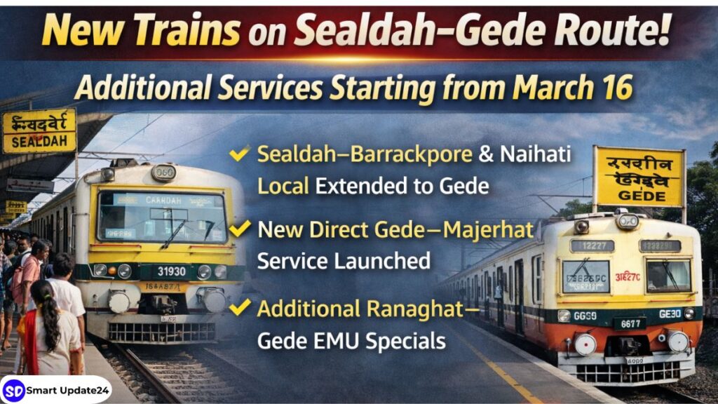 Sealdah Division New EMU Services 2026 From March 16 for Gede Route (Extended Local)
