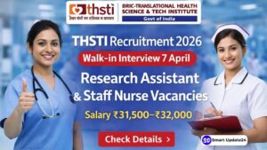 THSTI Recruitment Staff NurseResearch Assistant 2026 Walk-in Interview, Salary Up to ₹32,000