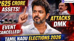 Tamil Nadu Elections 2026 | Vijay Declares ₹625 Crore Assets, Cancels Event Over Security Row Tamil Nadu Elections 2026 Vijay Declares ₹625 Crore Assets, Cancels Event Over Security Row