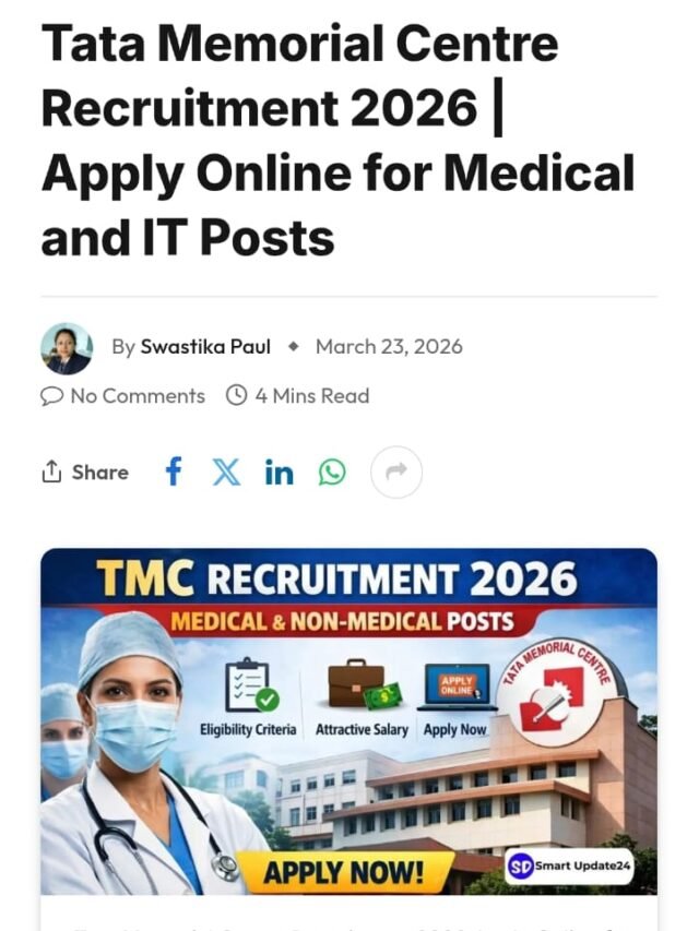 Tata Memorial Centre Recruitment 2026