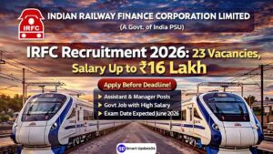 Indian Railway Finance Corporation Recruitment 2026 (IRFC) Apply Online –B.ComMBA, 23 Vacancy, Salary 16 Lakh